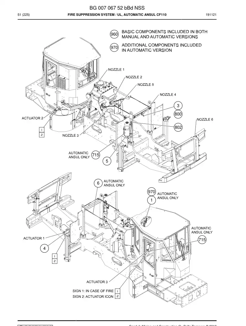 BG00706752b BG 007 067 52b Fire Suppression System - Sandvik Technical Drawing