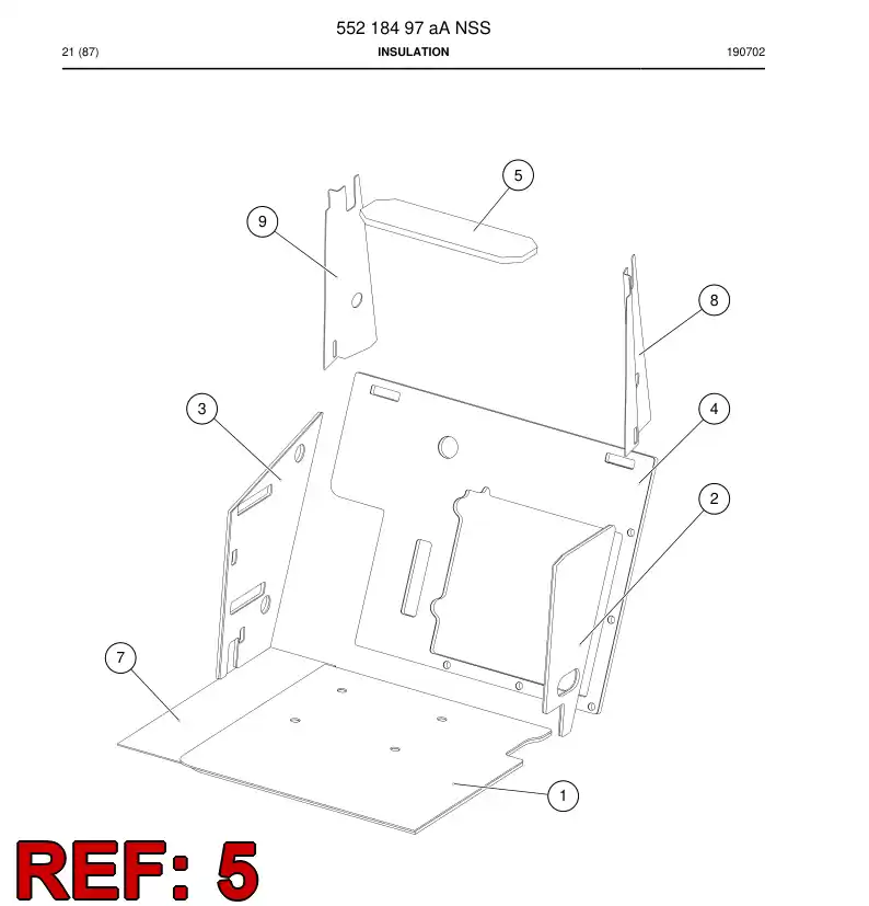 BG00707405a BG 007 074 05a Insulation, Acoustic - Sandvik Technical Drawing