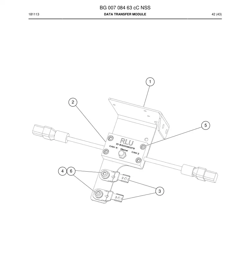 BG00708463c BG 007 084 63c Data Transfer Module - Sandvik Technical Drawing