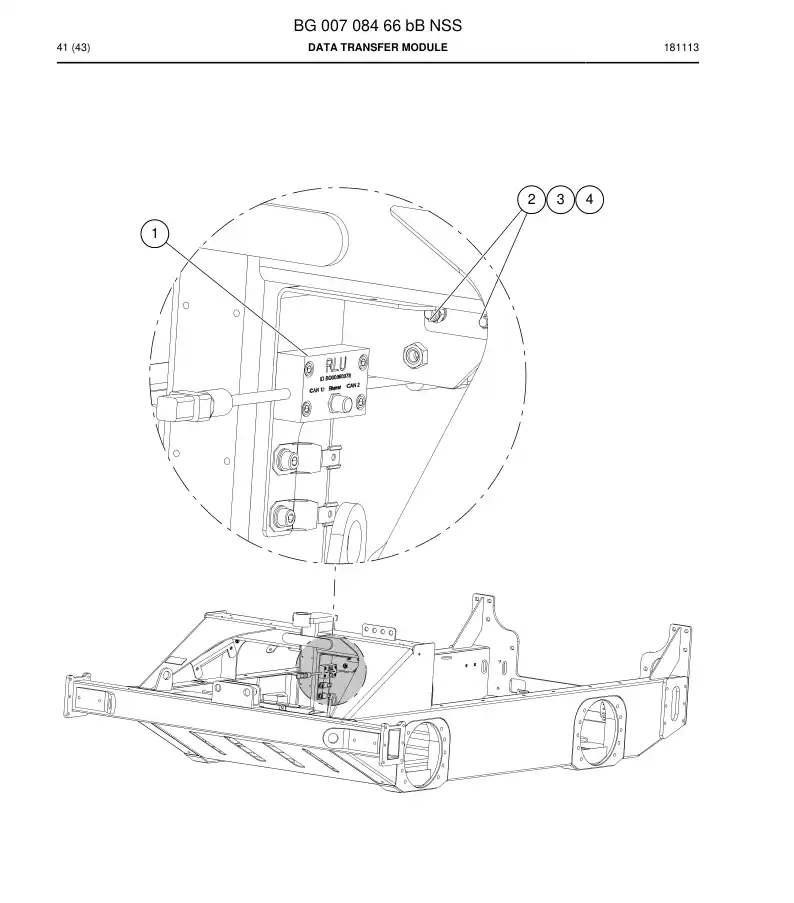 BG00708466b BG 007 084 66b Data Transfer Module - Sandvik Technical Drawing