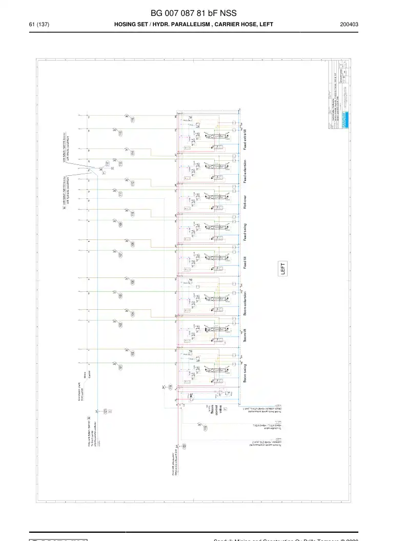 BG00708781b BG 007 087 81b Hosing Set - Sandvik Technical Drawing