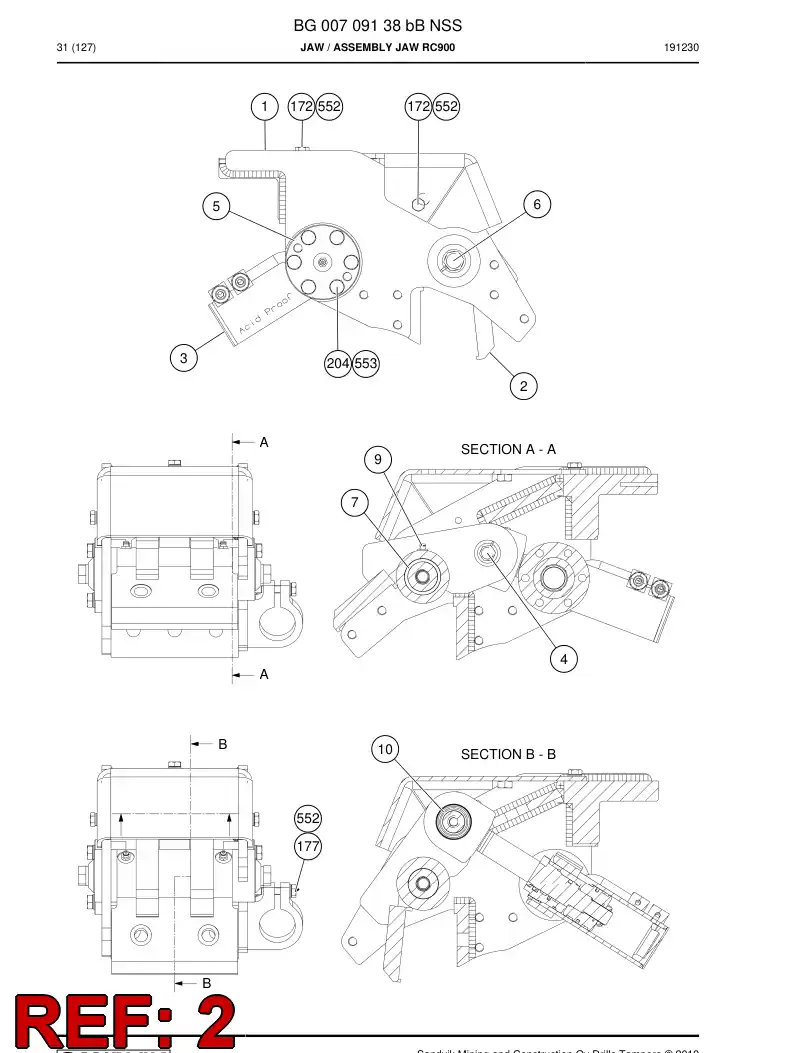 BG00709024a BG 007 090 24a Jaw - Sandvik Technical Drawing