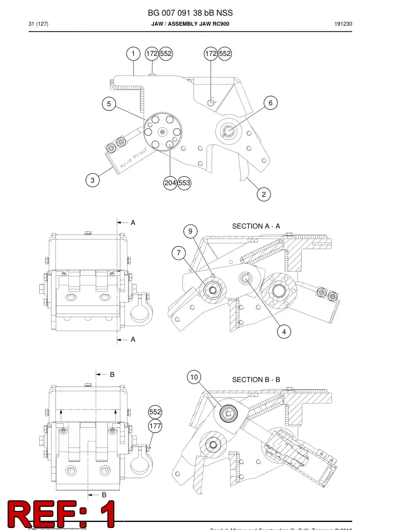 BG00709126b BG 007 091 26b Jaw - Sandvik Technical Drawing