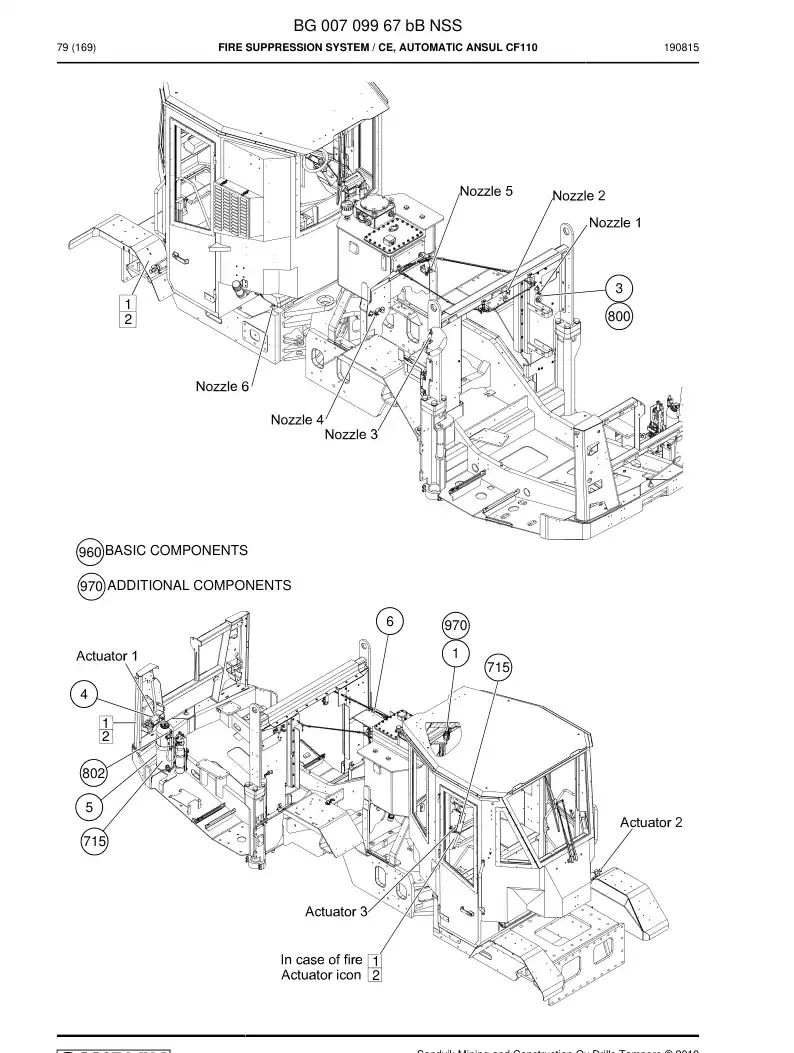 BG00709967b BG 007 099 67b Fire Suppression System - Sandvik Technical Drawing