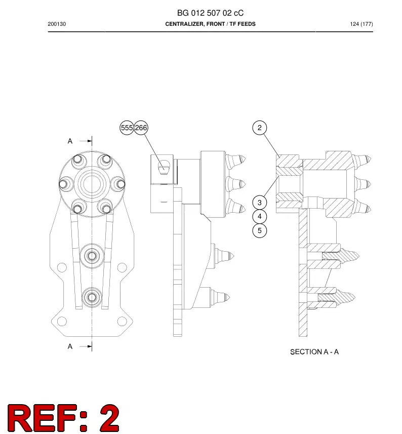 BG00710783a BG 007 107 83a Piece, Locking - Sandvik Technical Drawing