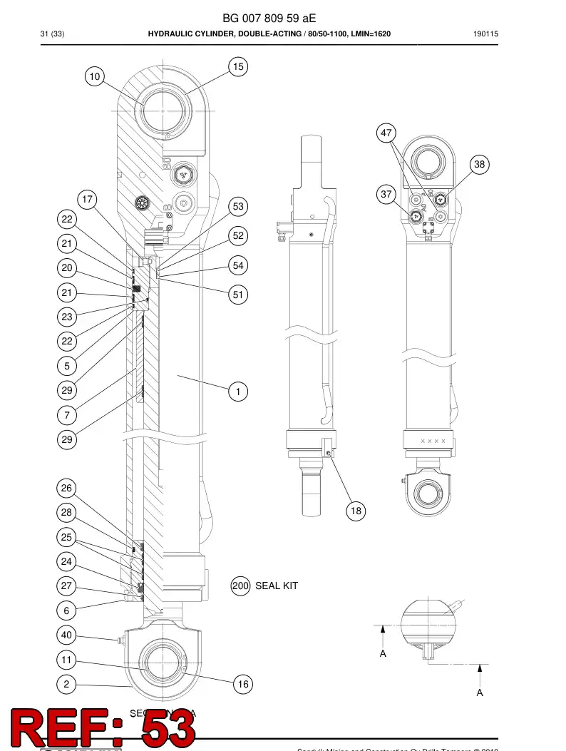 BG00711449a BG 007 114 49a Circlip - Sandvik Technical Drawing