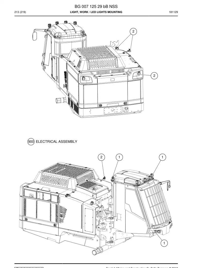 BG00712529b BG 007 125 29b Light, Work - Sandvik Technical Drawing