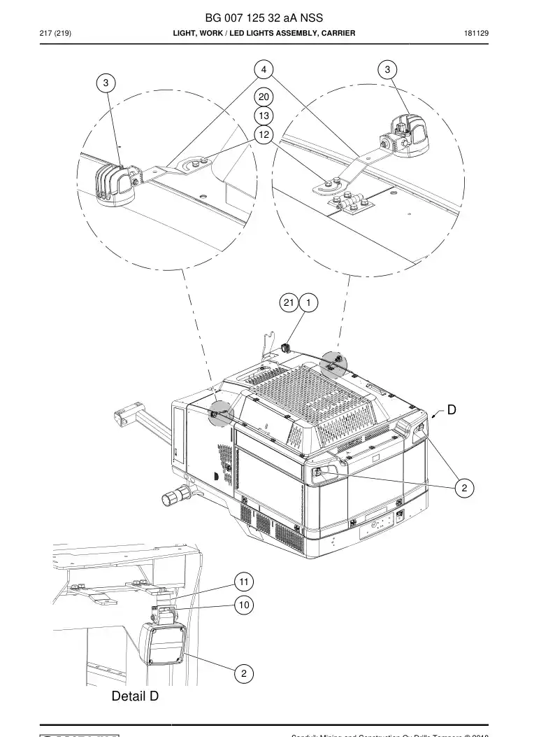 BG00712532a BG 007 125 32a Light, Work - Sandvik Technical Drawing