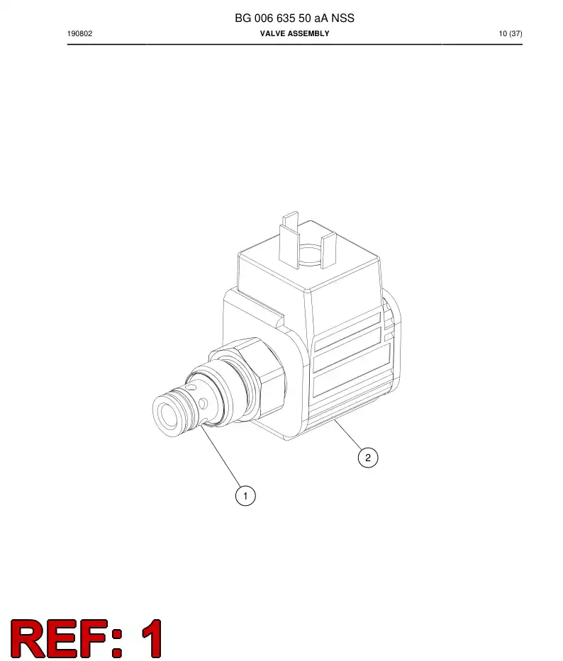 BG00713098a BG 007 130 98a Valve, Directional - Sandvik Technical Drawing