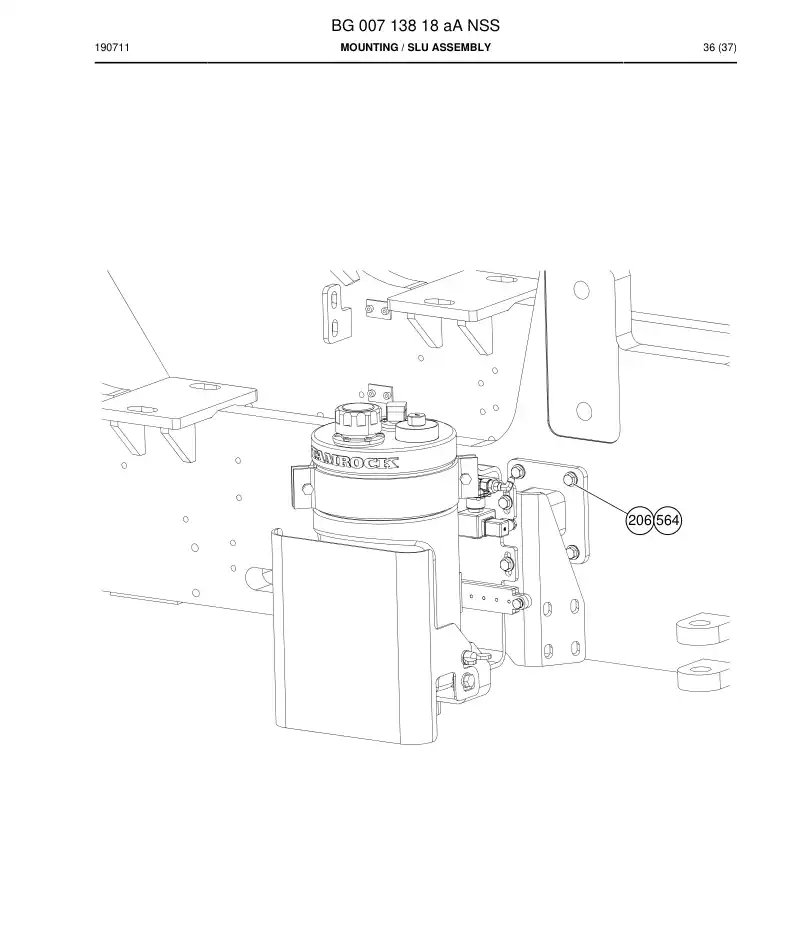 BG00713818a BG 007 138 18a Mounting - Sandvik Technical Drawing