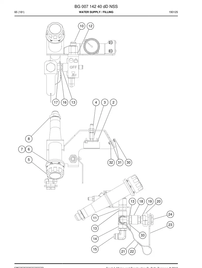 BG00714240d BG 007 142 40d Water Supply - Sandvik Technical Drawing