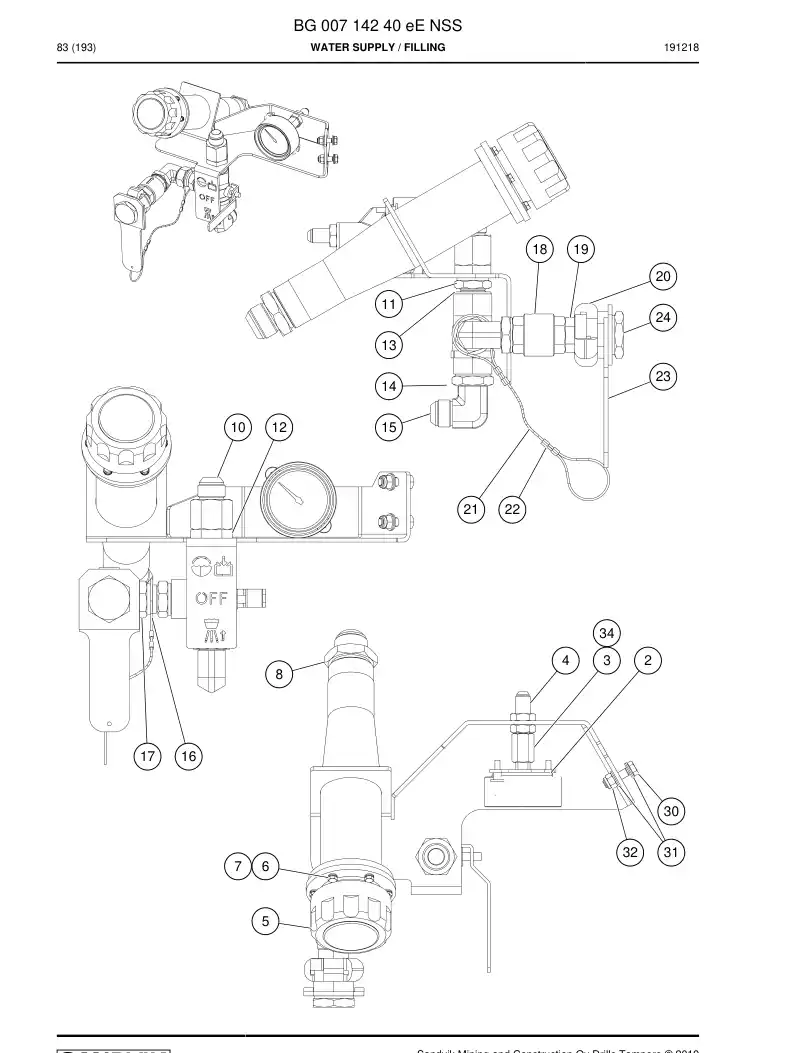 BG00714240e BG 007 142 40e Water Supply - Sandvik Technical Drawing