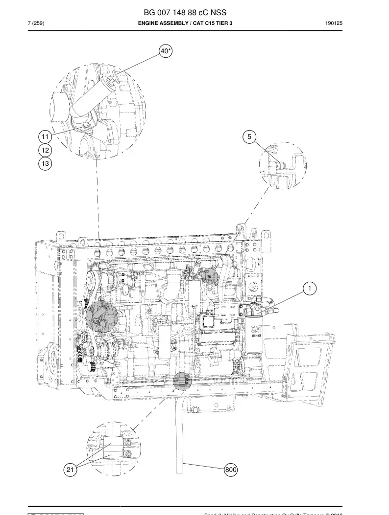 BG00714888d BG 007 148 88d Engine Assembly - Sandvik Technical Drawing