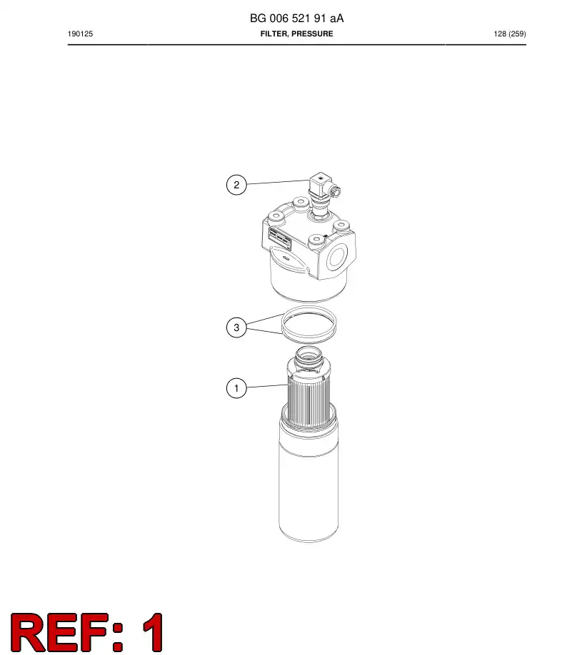BG00715454b BG 007 154 54b Filter Element - Sandvik Technical Drawing