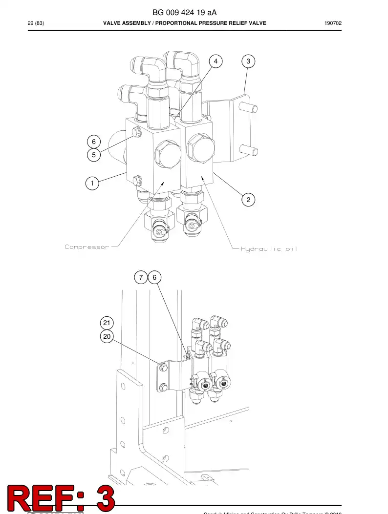 BG00718081a BG 007 180 81a Plate, Mounting - Sandvik Technical Drawing