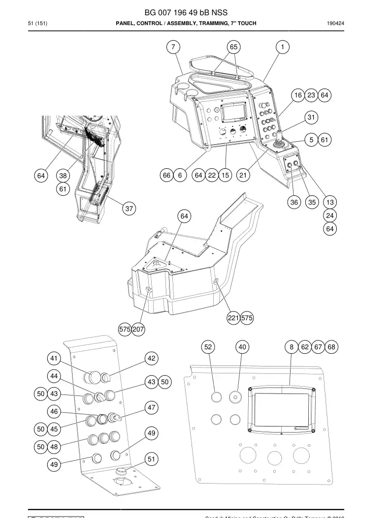 BG00719649b BG 007 196 49b PRING, CONTROL - Sandvik Technical Drawing