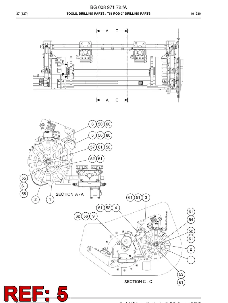 BG00719907a BG 007 199 07a Plate - Sandvik Technical Drawing