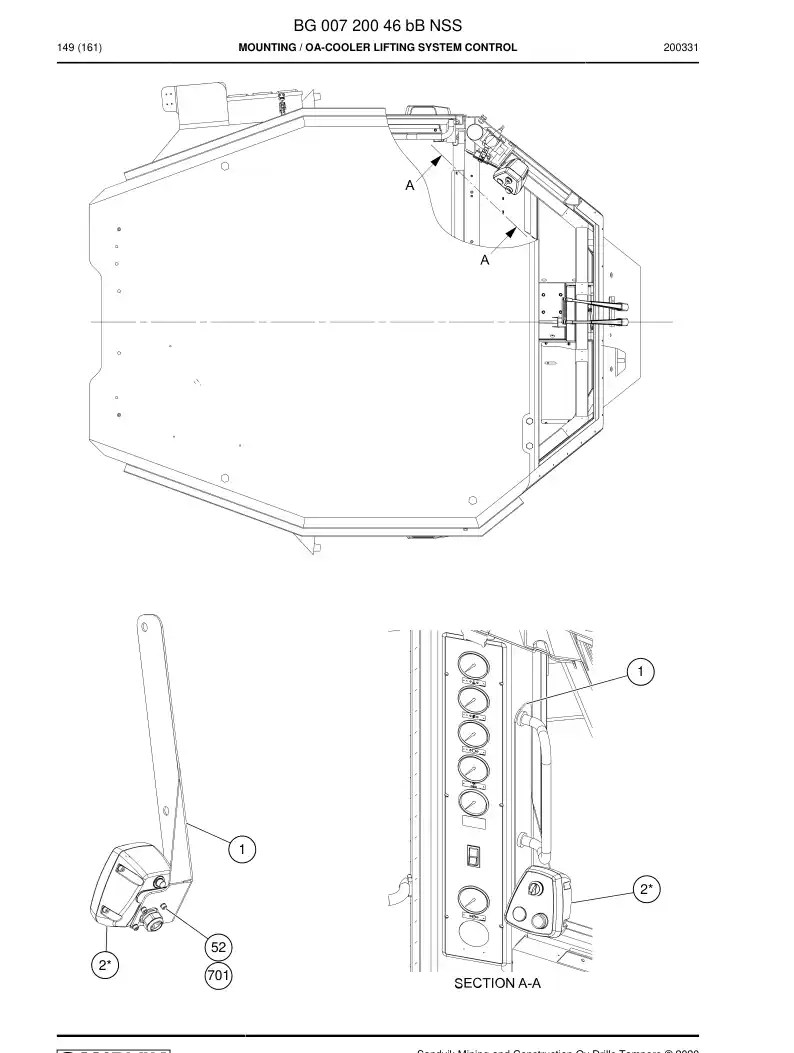 BG00720046b BG 007 200 46b Mounting - Sandvik Technical Drawing