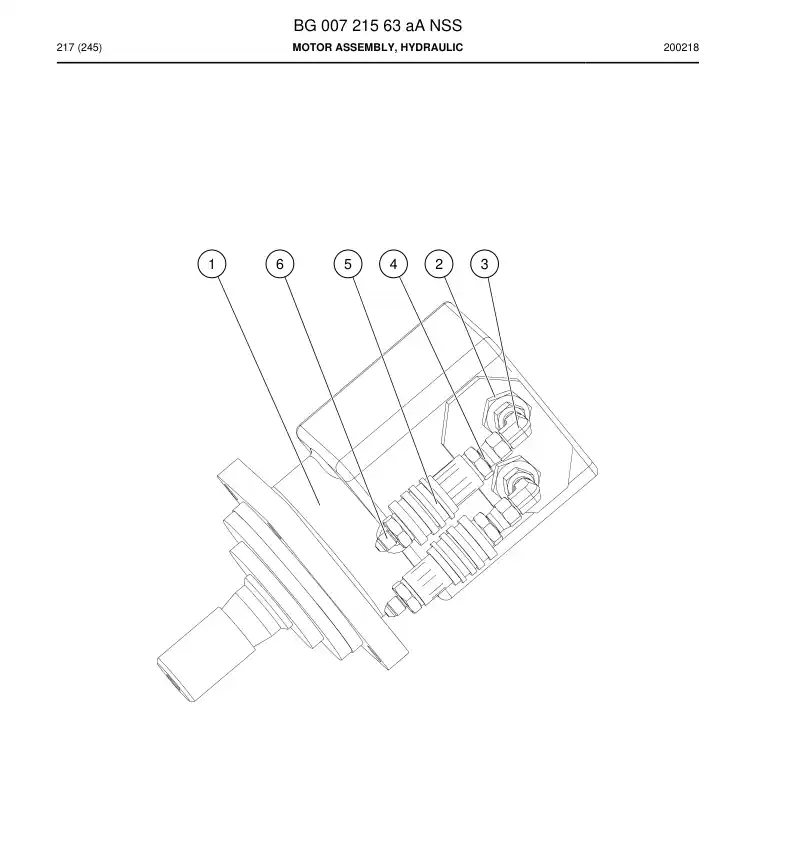 BG00721563a BG 007 215 63a Motor Assembly, Hydraulic - Sandvik Technical Drawing