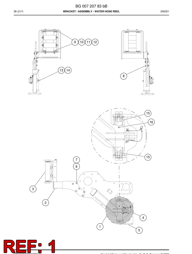 BG00721724a BG 007 217 24a Bracket - Sandvik Technical Drawing