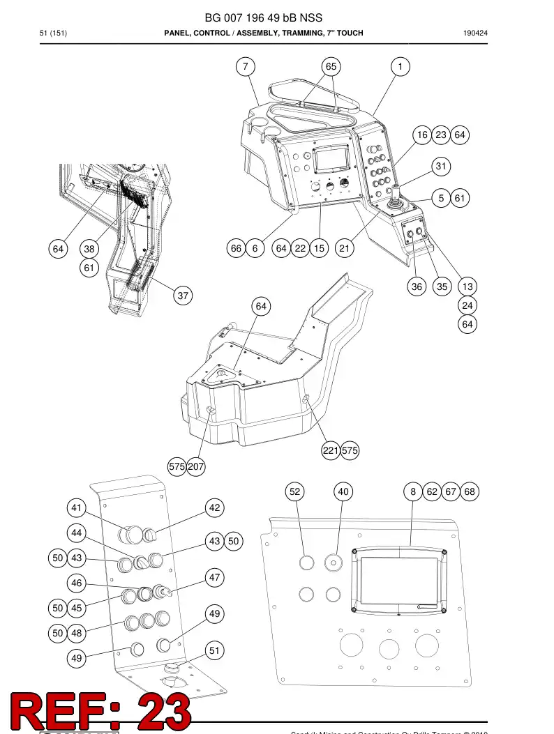 BG00722476b BG 007 224 76b Decal - Sandvik Technical Drawing