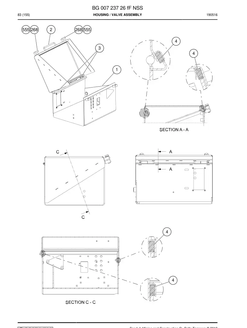 BG00723726f BG 007 237 26f COMPARTIMENTO - Sandvik Technical Drawing
