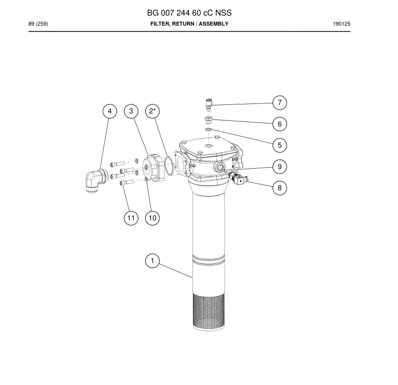 BG 007 244 60c Filter, Return - drawing