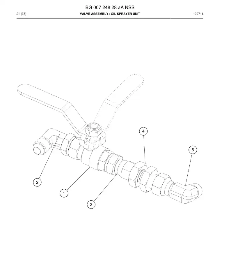 BG00724828a BG 007 248 28a Valve Assembly - Sandvik Technical Drawing