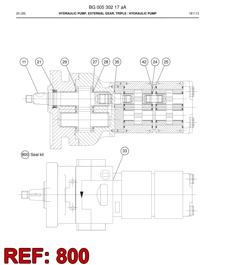 BG00725671a BG 007 256 71a Seal Kit - Sandvik Technical Drawing