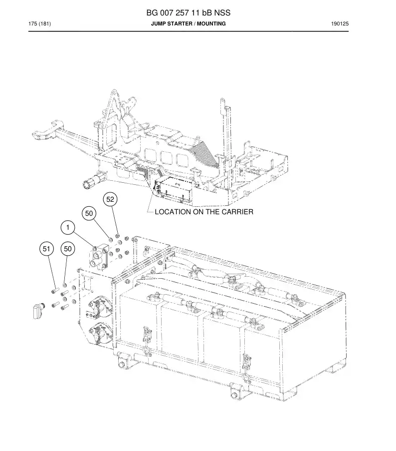 BG00725711b BG 007 257 11b Jump Starter - Sandvik Technical Drawing