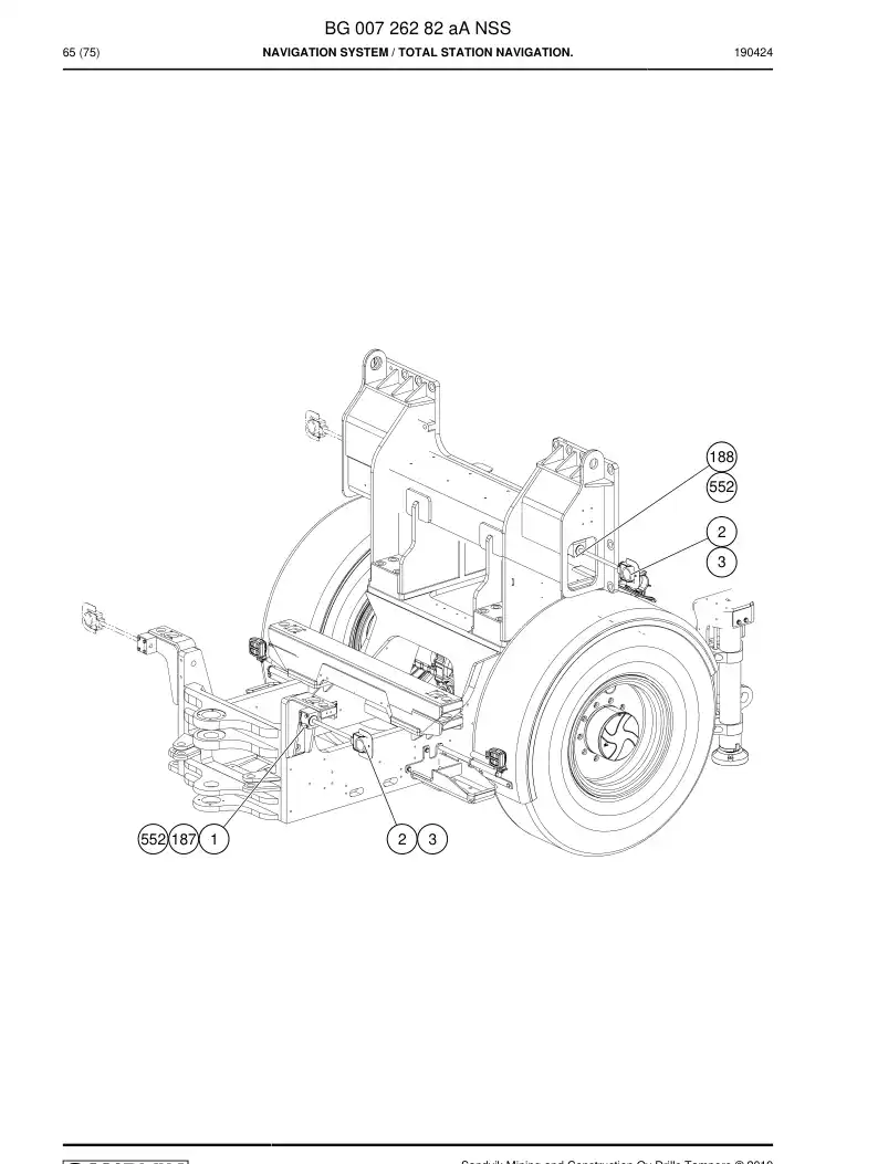BG00726282a BG 007 262 82a Navigation system - Sandvik Technical Drawing