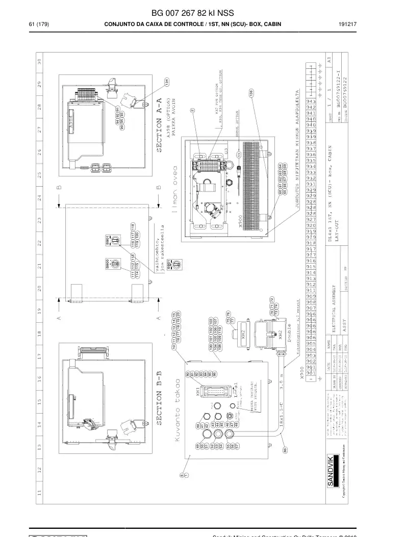 BG00726782k BG 007 267 82k ASSEMBLY DA HOUSING DE CONTROLE - Sandvik Technical Drawing