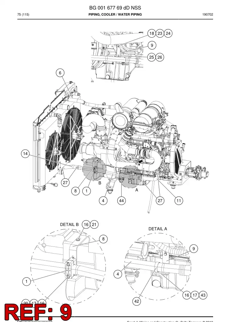 BG00727065a BG 007 270 65a Bracket - Sandvik Technical Drawing