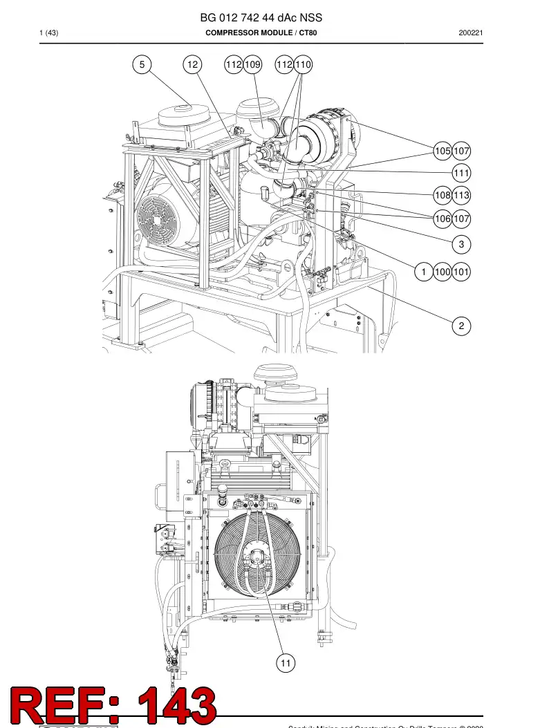 BG00729201f BG 007 292 01f Harness, Wiring - Sandvik Technical Drawing