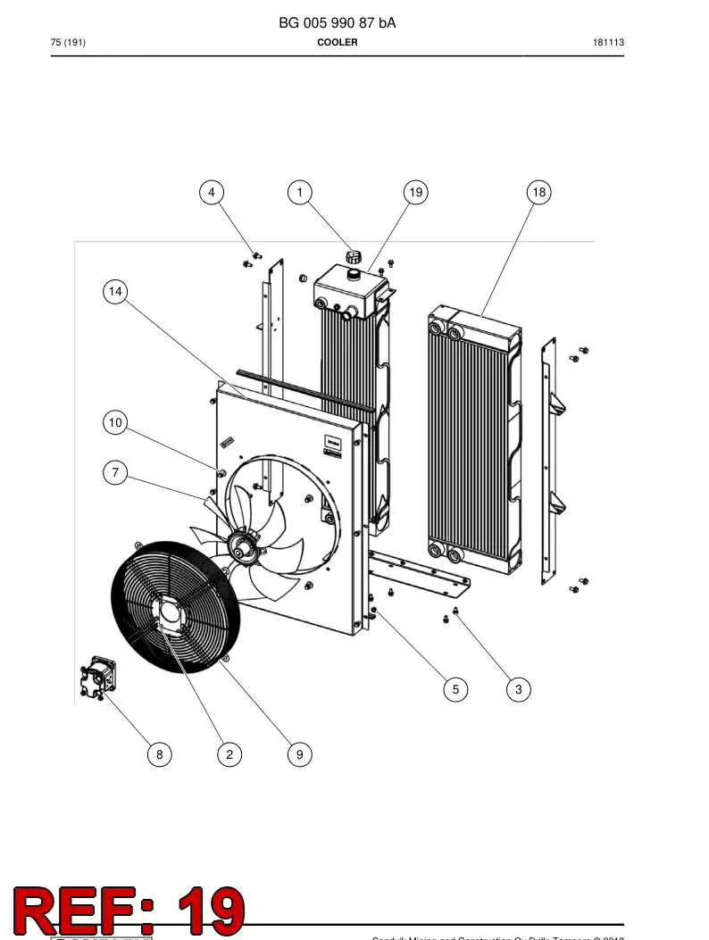 BG00729630a BG 007 296 30a Core, Radiator - Sandvik Technical Drawing