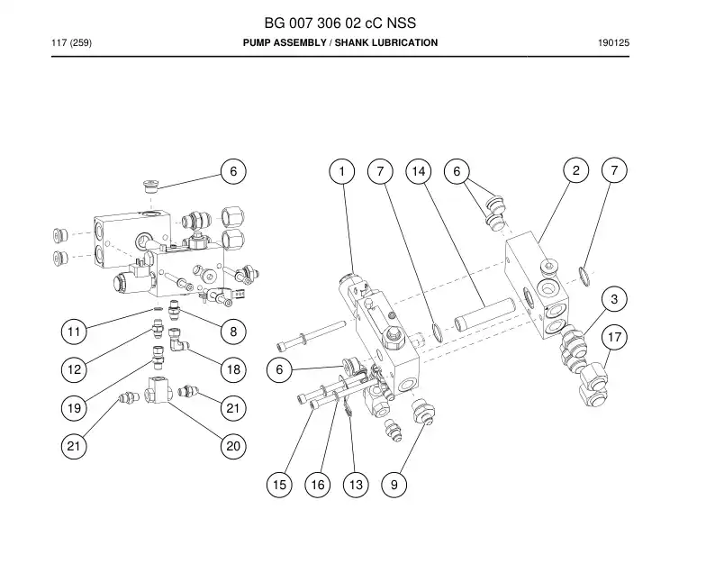 BG00730602c BG 007 306 02c Pump Assembly - Sandvik Technical Drawing