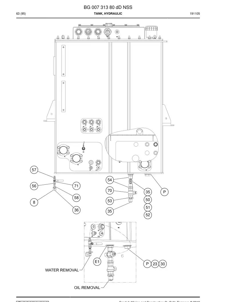 BG00731380d BG 007 313 80d Tank, Hydraulic - Sandvik Technical Drawing