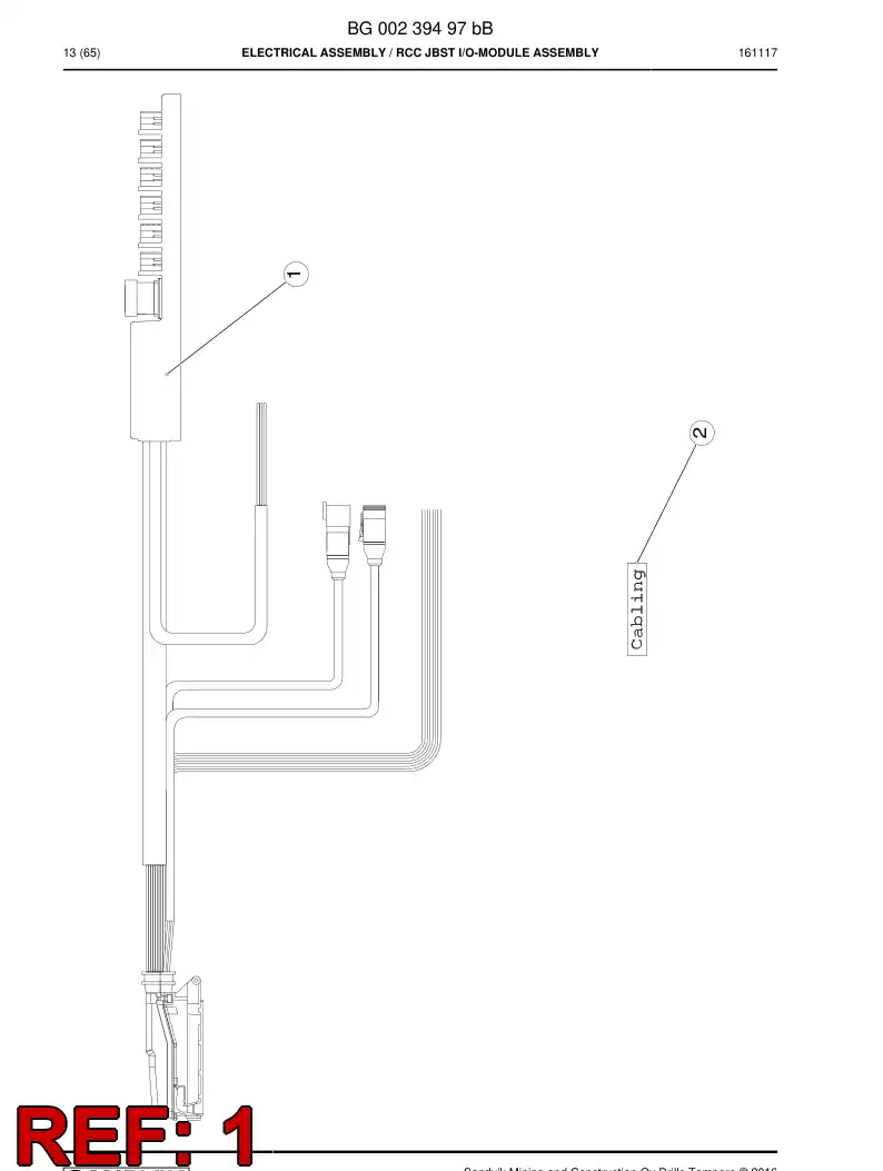 BG00731867a BG 007 318 67a Cable Assembly - Sandvik Technical Drawing
