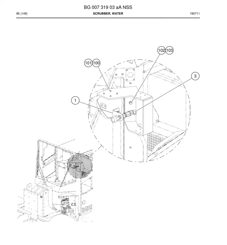 BG00731903a BG 007 319 03a Scrubber, Water - Sandvik Technical Drawing