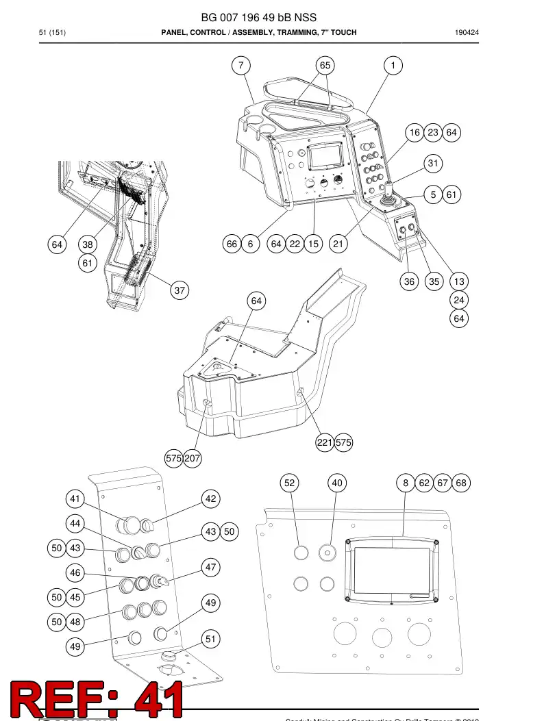 BG00731914a BG 007 319 14a Push Button - Sandvik Technical Drawing
