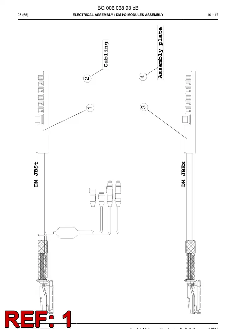 BG00732010a BG 007 320 10a Cable Assembly - Sandvik Technical Drawing