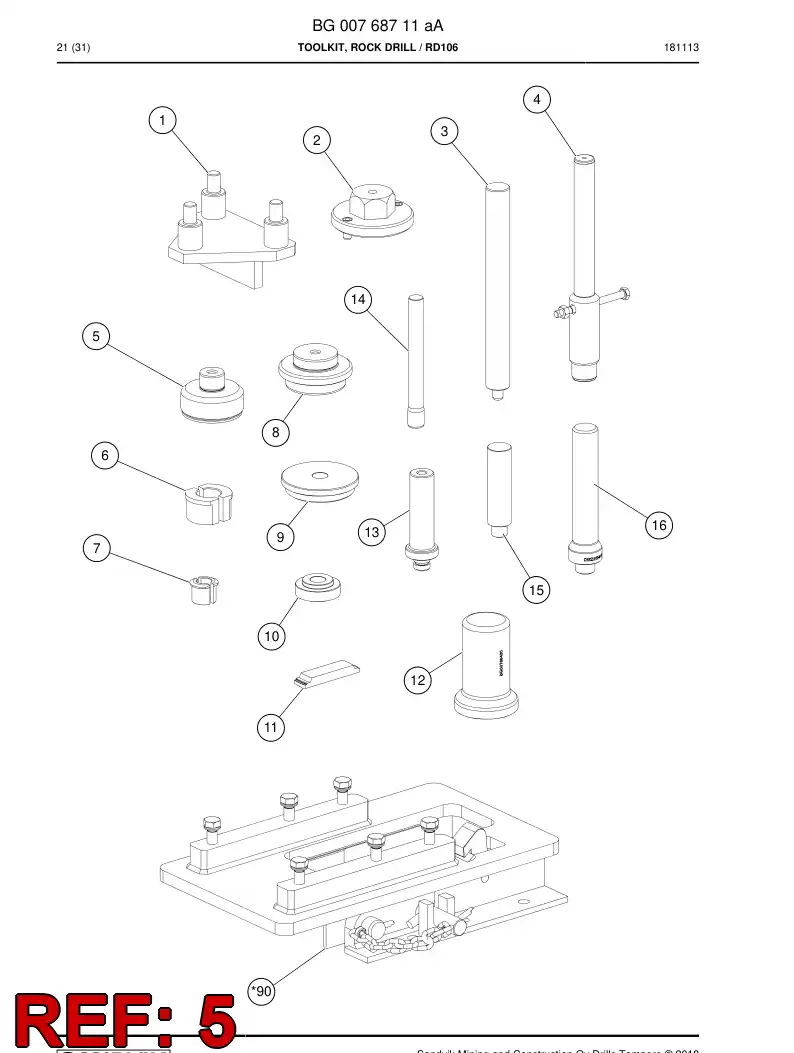 BG00732089a BG 007 320 89a Punch - Sandvik Technical Drawing