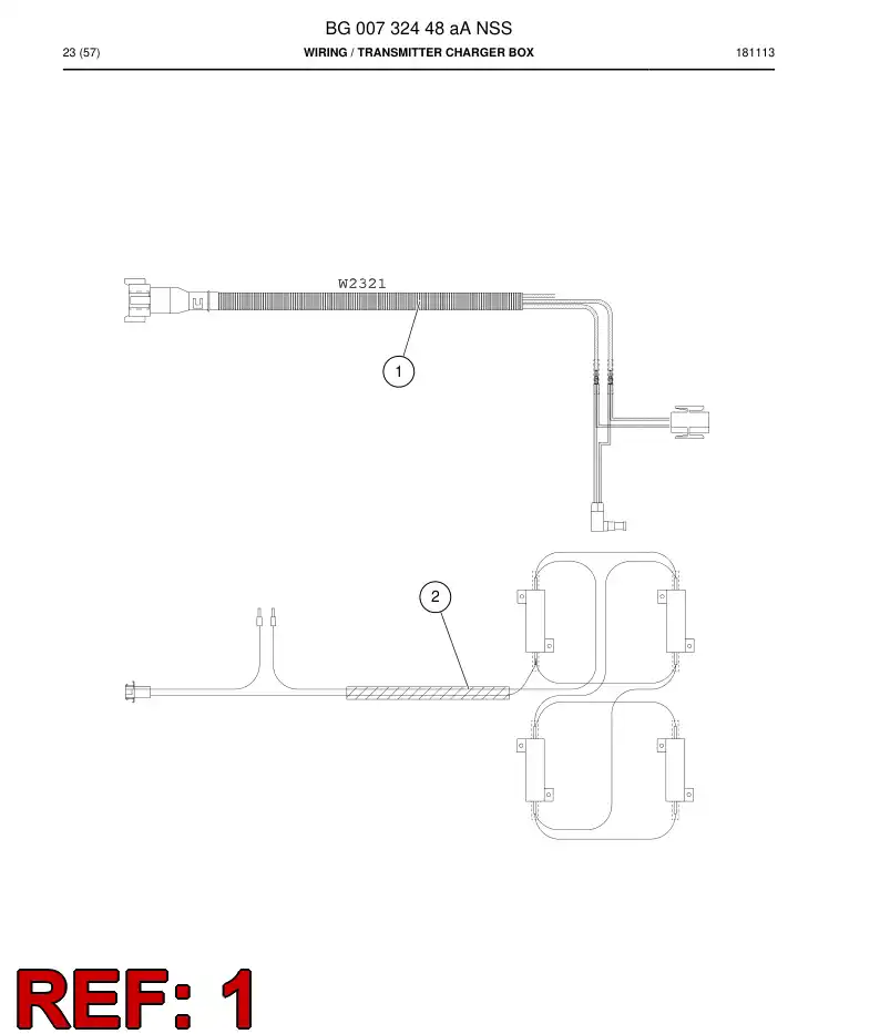BG00732449a BG 007 324 49a Wiring Harness Assembly - Sandvik Technical Drawing