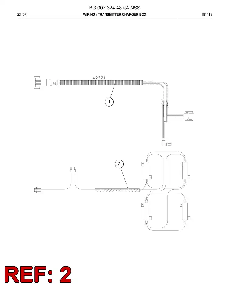 BG00732450a BG 007 324 50a Wiring Harness Assembly - Sandvik Technical Drawing