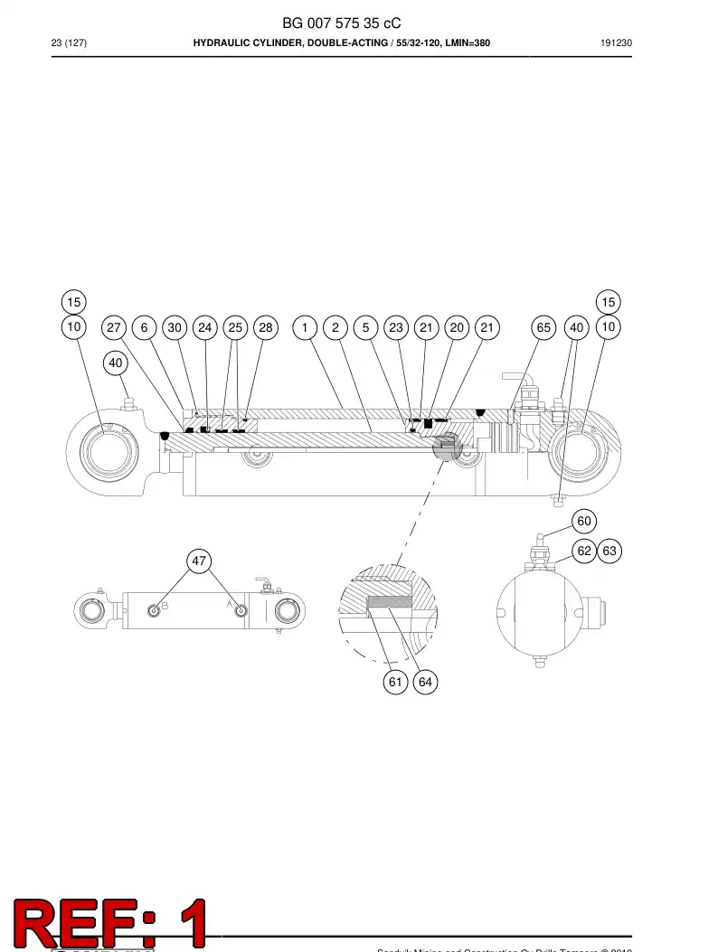 BG00734671b BG 007 346 71b Cylinder Tube Welding - Sandvik Technical Drawing