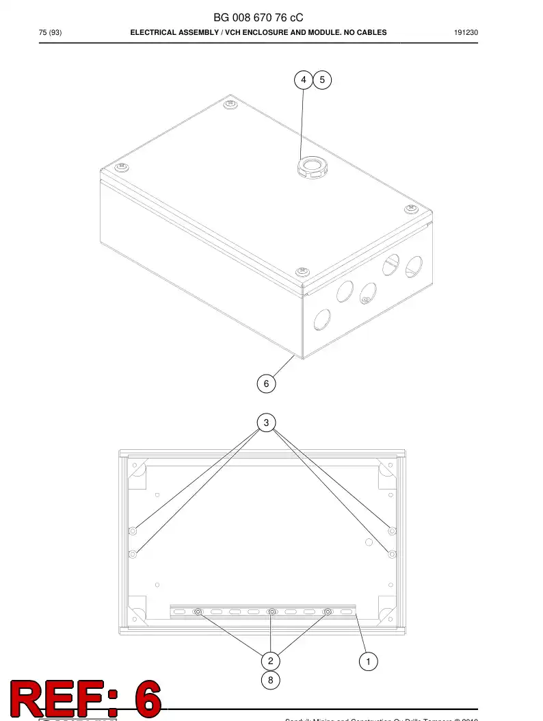 BG00735160b BG 007 351 60b Enclosure - Sandvik Technical Drawing