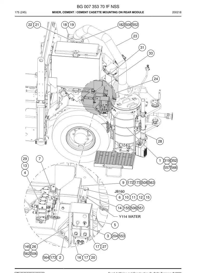 BG00735370f BG 007 353 70f Mixer, Cement - Sandvik Technical Drawing