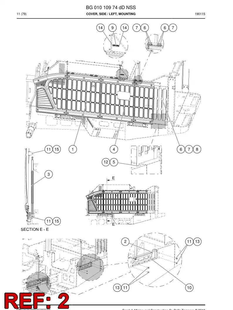BG00735468a BG 007 354 68a Latch, Door - Sandvik Technical Drawing