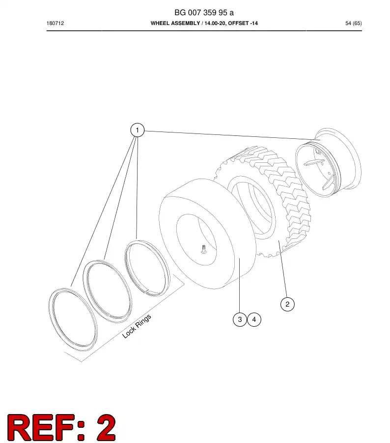 BG00736567a BG 007 365 67a Rim - Sandvik Technical Drawing