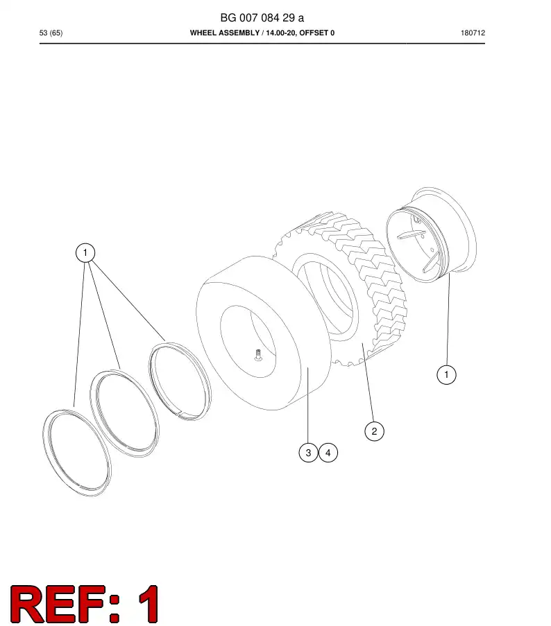 BG00736666a BG 007 366 66a Tire - Sandvik Technical Drawing